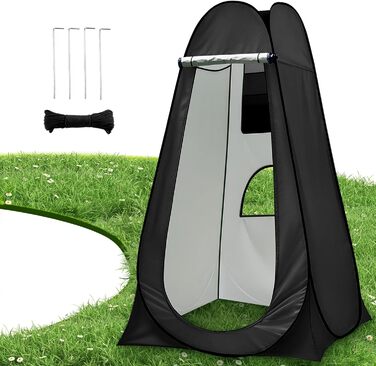 Намет для душу Charmofun: мобільний, портативний, з UV-захистом для кемпінгу та пляжу (чорний)