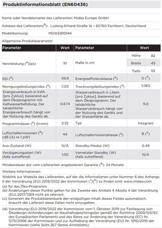 Посудомийна машина Midea SF 3.45N PRO: 9 комплектів, Inox, Wi-Fi, 5 програм, 47 dB