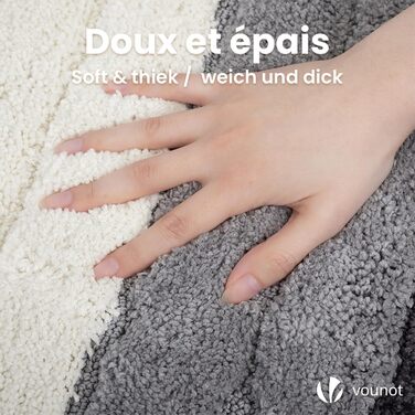 Набір килимків для ванної кімнати VOUNOT 2 шт. 60x90 см, рушмат, мікрофібра, швидковисихаючий, машинне прання, з градієнтом кольору сірого