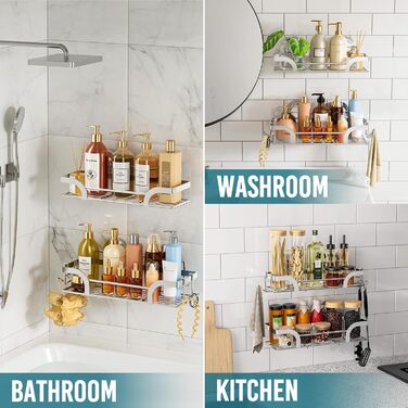 Корзина для душу TAILI з кріпленням на присоску, нержавіюча сталь, без свердління, чорний, 2 шт.