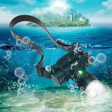 Підводний налобний ліхтар LUXJUMPER USB 5000 лм 3 режими 60 м IPX8 чорний