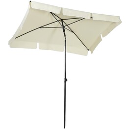 Садова парасолька із захистом від ультрафіолету Outsunny Parasol складна, ідеально підходить для балкона та пляжу, кремово-білий і чорний