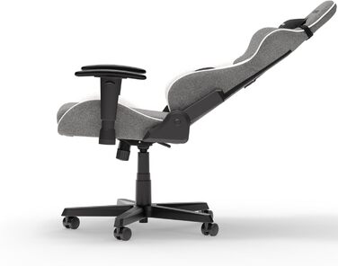 Крісло ігрове DXRacer Formula L з ПВХ шкіри, ергономічне, для ПК геймерів та офісу (Сірий & Білий, FD23 Stoff)