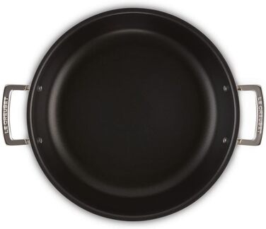 Сковорода з антипригарним покриттям Le Creuset, 30 см, з кришкою, для всіх плит (індукція), нержавіюча сталь, 96102830000000