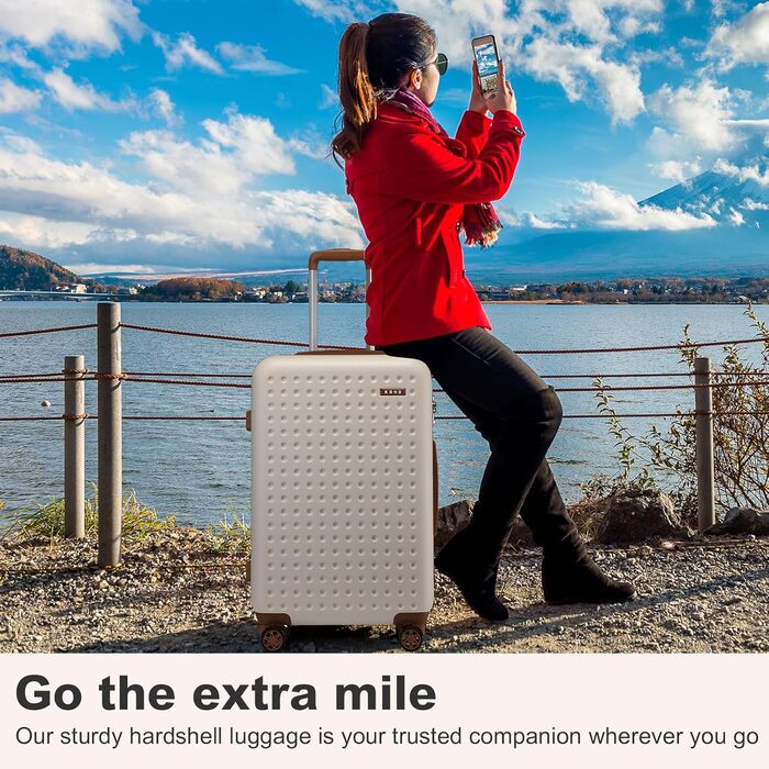 Валіза KONO з ABS пластику, 75 x 48 x 29 см, білий, з TSA замком