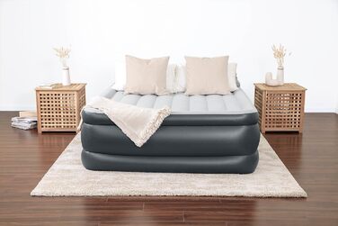 Міцне надувне ліжко з вбудованим електричним насосом і подушкою, 203 x 152 x 56 см
