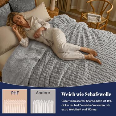 Плед Sherpa Fleecedecke з флісу, теплий та м'який, сертифікат Oeko-Tex®, 229x229 см (Сірий)