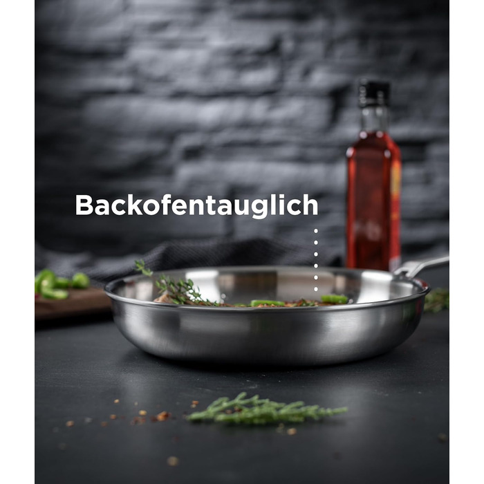 Сковорода KUHN RIKON CULINARY FivePly 28 см, нержавіюча сталь, 5-шарове покриття