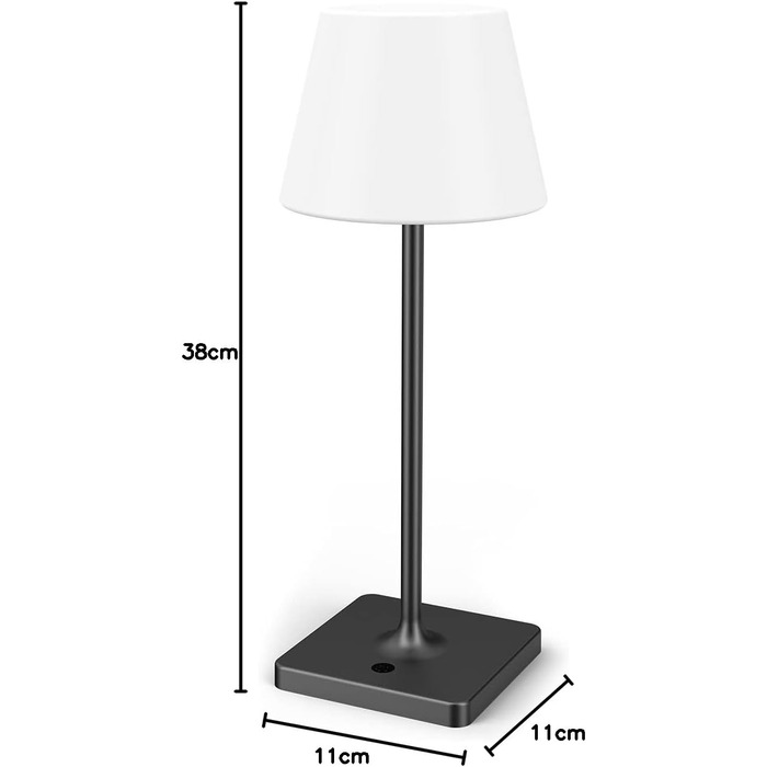 LED настільна лампа Infray з акумулятором, диммування, IP44, для дому та вулиці (чорний)