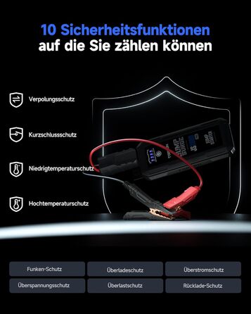 Powerbank TOPDON JS3000 для авто: пускова станція, 24000mAh, 12V, для бензинових та дизельних двигунів (до 9.0L/7.0L)