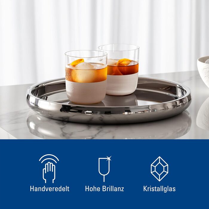 Набір склянок для віскі Villeroy & Boch Manufacture Rock Blanc (4 шт.), кришталеве скло, ручна робота, білий колір