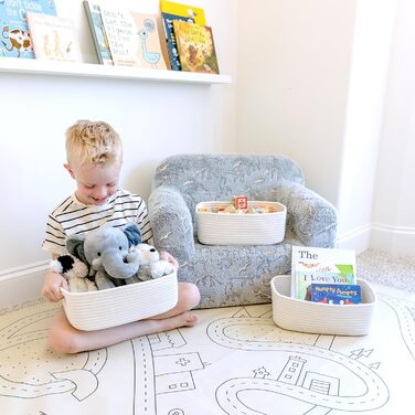 Органайзери для полиць NaturalCozy, прямокутні, 30 x 20,3 x 11,4 см, зелені, набір 3 шт.