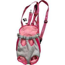 Рюкзак для собак з регульованим ременем на животі, дихаючий для маленьких собак і цуценят (s, сріблясто-рожевий)