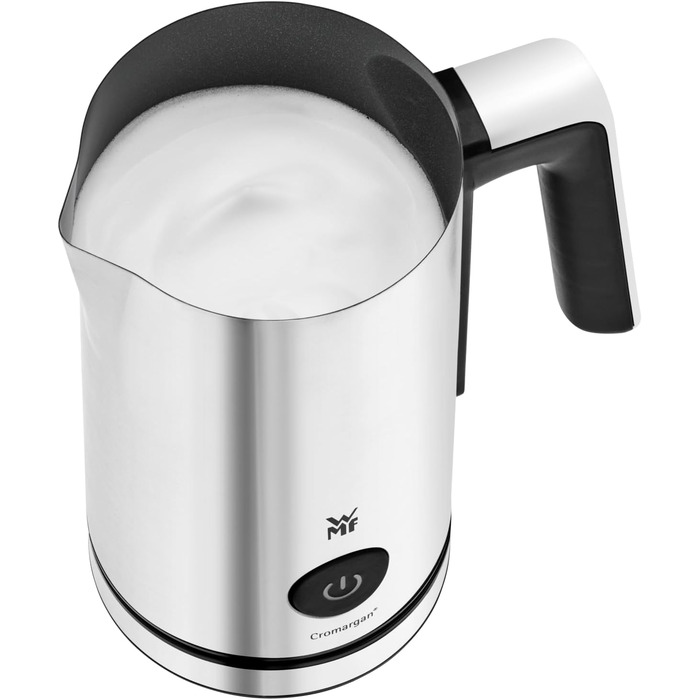 Електричний спінювач молока WMF Stelio, 500 Вт, 150-250 мл, антипригарне покриття, бездротовий, для гарячого та холодного молока, какао, cromargan матовий/сріблястий