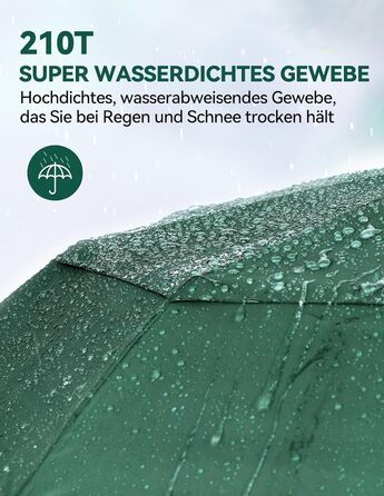 Автоматична складна парасолька TECKNET, захищена від шторму, легко відкривається/закривається, стійка для дощу/снігу (зелена)