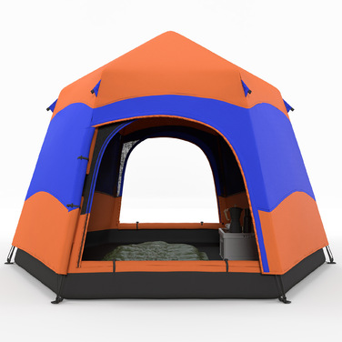 Outsunny Family Tent Quick-Up Tent Двостінний намет на 4-6 осіб, 4 сезони, водонепроникний, з москітною сіткою, 2 двері