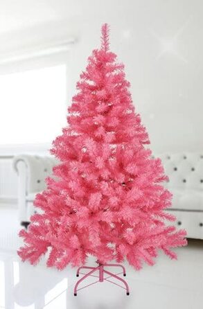 Штучна Різдвяна ялинка Spetebo в рожевому кольорі - з металевою підставкою-ялинка штучна рожева ялинка (150 см)