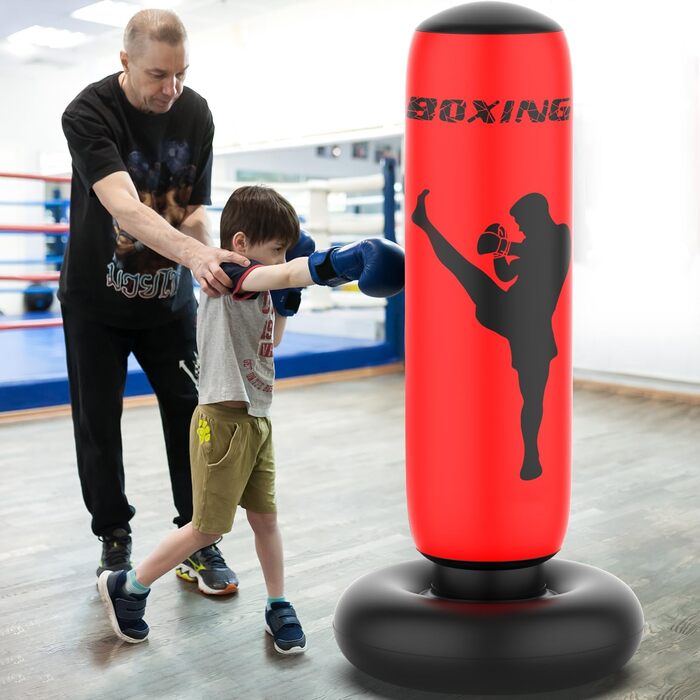 Боксерська груша Дитяча 165 см надувна боксерська груша для карате, тхеквондо, зняття тиску та домашніх тренувань (3 років)