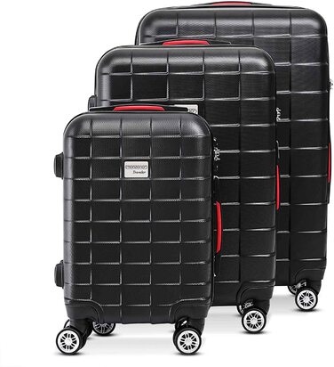 Набір валіз Monzana® 3шт Exopack з TSA замком, коліщата 4 шт, ручки з гелю, розміри M-L-XL, валіза-троль, валіза для подорожей