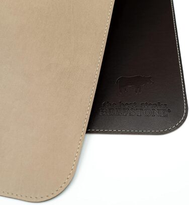 Набір скатертин BEEFSTONE© 6 шт. з PU шкіри, двосторонні, водонепроникні, миючі, з імітацією шкіри, 44 x 34 см (Чорно-коричневий/Бежевий)