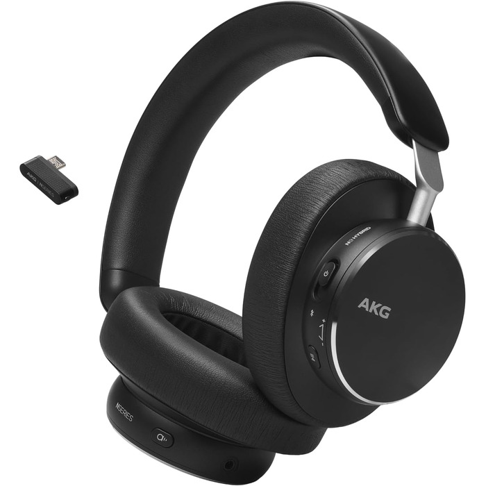 Гібридні накладні навушники AKG N9 - бездротові, шумозаглушення, акумулятор 100 год, Bluetooth, USB-C, чорний