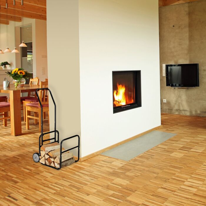 Візок Relaxdays для дров з дерев'яним кошиком