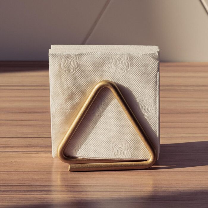 Тримач для серветок, для кухні, трикутний геометричний дизайн метал, застосувати домашню кухню ресторан для пікніка (золото)