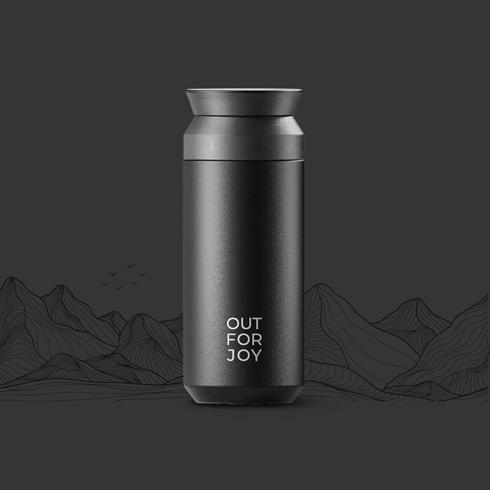 Термокружка з нержавіючої сталі 350 мл | Термокружка для кави з собою | Зі знімним кришкою, подвійні стінки, ізольована | Кава та чай з собою - туристична кружка | Зберігає тепло 4 години / холод 8 годин (Чорний Midnight)