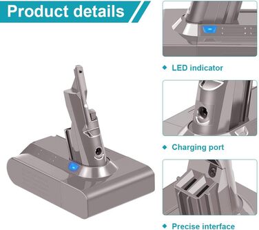 Літій-іонний акумулятор ASUNCELL V7 4600 мАг 21,6 В для Dyson V7 Trigger/Fluffy/Tier/АвтомобільБагажник/Absolute/HEPA