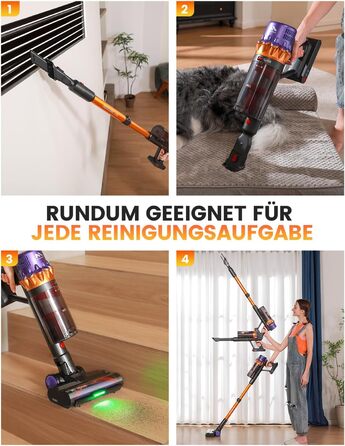 Акумуляторний пилосос AlloyMove A05: 50000Pa, 550W, 80 хвилин, LED дисплей, антизаплутувальна щітка, 7-ступенева фільтрація, для тварин, твердих поверхонь та килимів