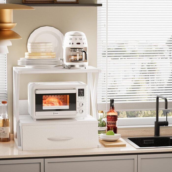 Підставка для принтера з ящиком, 2-рівнева, для офісу, дому, школи | Organizer, колір: білий