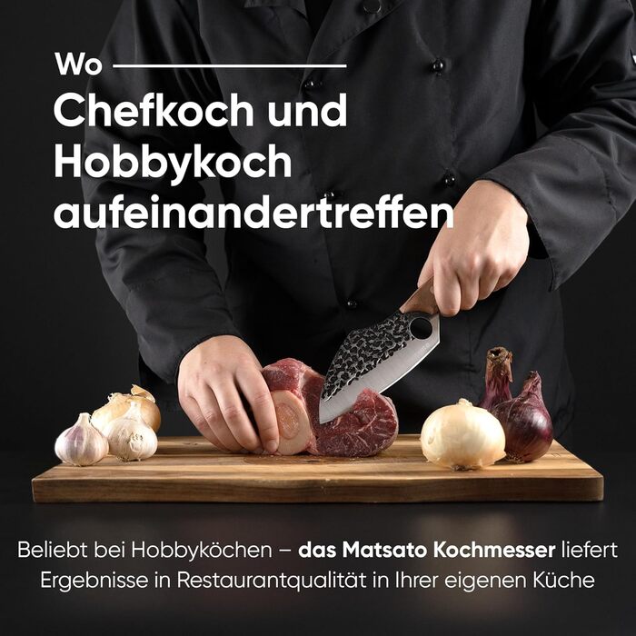 Японський ніж кухарський Matsato Damast з отвором для пальця, з дамаської сталі, універсальний для м'яса, овочів та риби, гострий та довговічний