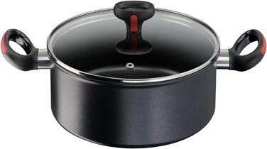 Каструля Lagostina Linea Rossa, індукційна, з двома ручками, Ø 24 см, алюміній, з кришкою, для плити та духовки, чорна