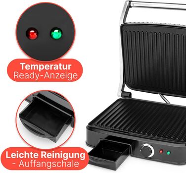 Контактний гриль Clatronic® KG 3487: 2000W, антипригарне покриття, для паніні та тостів