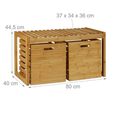 Лавка Relaxdays з місцем для зберігання, бамбук