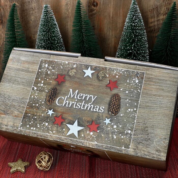 Кавовий сервіз MamboCat на 6 осіб з різдвяним декором (18 предметів) | Керамічний сервіз з прикрасами ялинки та сніжинок