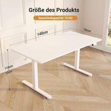 Регульований стіл Claiks 120x60 см: електричний, з пам'яттю, з гачками | Стіл для стоячи/сидячи