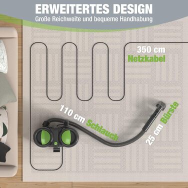 WORKPRO Мийний пилосос 450W 13kPa, 1.6L з миючим засобом та 2 насадками, для килимів, диванів, авто