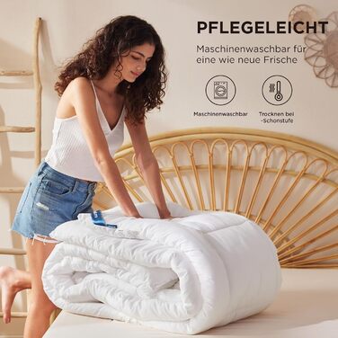 Ковдра BEDSURE 135x200 см - чотирисезонна, для алергіків, біла, 300 GSM, Oeko-Tex сертифікат