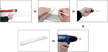 Полиця настінна SONGMICS, 2 шт, 10x80 см, біла - для книг, фото, в вітальню, спальню, ванну, кухню LWS080W01