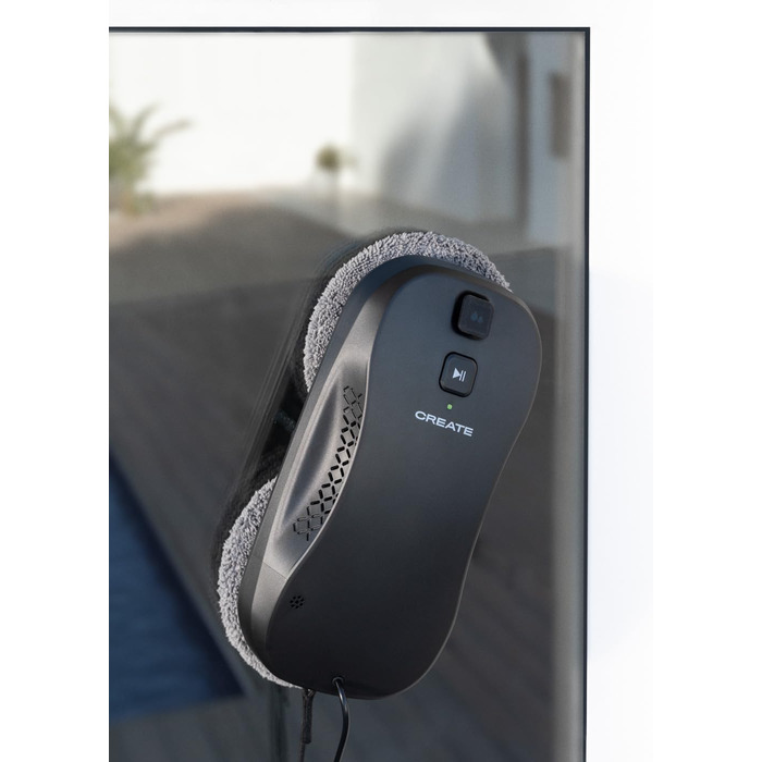 Робот для миття вікон WIPEBOT PRO з Wi-Fi, автоматичний, подвійний злив води, 2 режими розпилення, розпізнавання кутів і країв, кабель безпеки 5 м, бак 60 мл