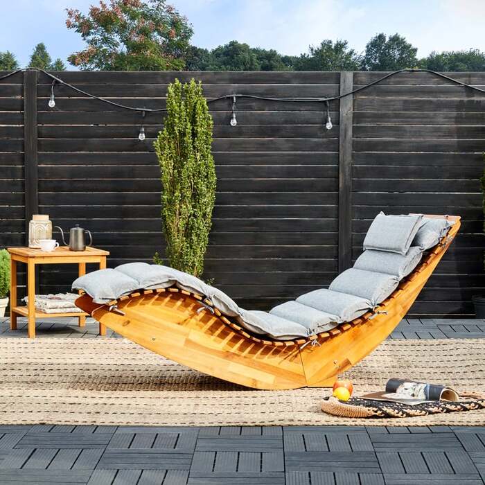 Лежак для сауни Java 155x60x93см Acacia FSC-сертифікований® складаний