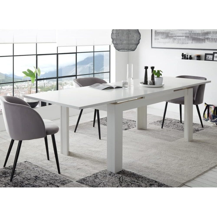 Висувний стіл MONZI - кухонний, обідній, функціональний, 110 x 60 см, білий