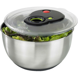 Салатниця-швидкокрутка Emsa Turboknopf 4.5 л з нержавіючої сталі, чорна