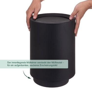 Відро для сміття Relaxdays з кришкою-качалкою, 13 літрів