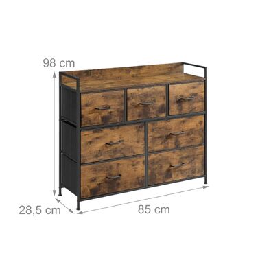 Комод Relaxdays з 7 висувними ящиками з тканини