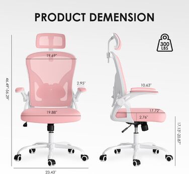 Ергономічне крісло Farini з підлокітниками для офісу та дому, з роликами та підголівником (світлороже)