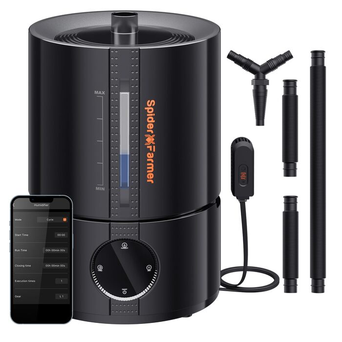 Зволожувач повітря Spider Farmer Neuer 5л для рослин, теплиці, кімнати з гігрометром та автовимкненням, чорний