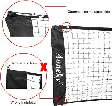 Набір для тенісу Aoneky, ключки і Тенісна сітка 3 м / 6 м x83 см / Портативна Тенісна сітка для піклболу з сумкою для зберігання / приладдя для тренувань з тенісу для дітей і дорослих 3x0. 8 м