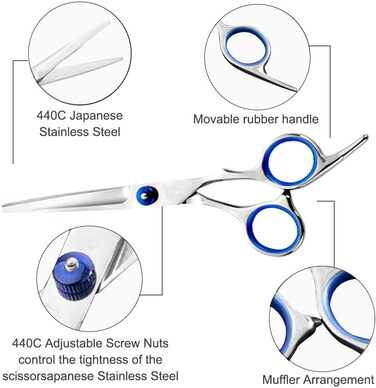 Набір ножиць для волосся, 14 шт. , нержавіюча сталь, ножиці для полегшення, перукарська накидка, гребінець і затискачі, моделювання для перукарів, жінок, чоловіків, дітей, домашніх тварин